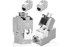 SILKWISH 4 sztuki CAT 7 Keystone RJ45 moduł gniazdo do kabla LAN 10 Gbit/s do 1000 MHz AWG 22-25 beznarzędziowe LSA w pełni ekranowane gniazdo montażowe STP RJ45 zacisk tnący pasuje do gniazda sieciowego i