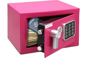 SereneLife Elektronischer Safe | robuster 23,1 x 17 cm Geldtresor | digitaler Touchpad-Schloss mit Code 2 Schlüsseln | kleiner Safe für Zuhause/Büro, sicheres Bargeld, Schmuck, Schusswaffen