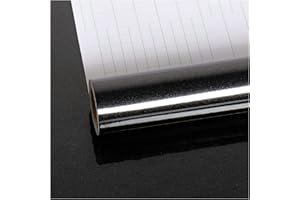 VEELIKE Pellicola Adesiva Nera Lucida Carta da Parati per Cucina Lavabile Carta Adesiva Nera per Mobili Rivestimento Adesivo per Mobili Adesivo Muro Camera da Letto Soggiorno Bagno 40cm x 600cm