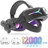 RGB Head Strap for Meta Quest 3, MTomatoVR Replacement Strap Built-in 8000mAh Battery Pack, PD Fast Charging Enhance 5-7 Hour