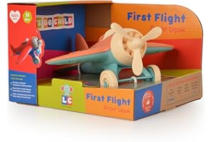 Let's Be Child Tornado-Flugzeug für Kinder | Sichere und langlebige Spielzeugflugzeuge für Kleinkinder | Geschenk für Mädchen und Jungen zur motorischen und sensorischen Entwicklung (Lachs)