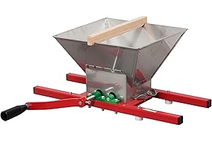 AlcoFermBrew Broyeur de Fruits – Écraseur Manuel INOX 7L pour Fruits durs et tendres | Concasseur à Pommes, Raisins, poires pour jus, vin et cidre Maison