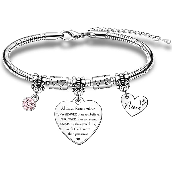 Bracciale Per Nipote Da Nonna – Regalo Significativo In Acciaio Inossidabile Con Ciondolo A Cuore