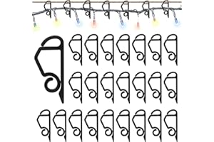 Pilikoll 200 szt. czarnych klipsów rynnowych do lampek bożonarodzeniowych, plastikowe haczyki rynnowe, zdejmowany klips świetlny, haczyki na lampki świąteczne, łańcuch świetlny, łańcuch świetlny,