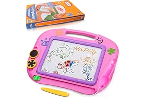 TUXUNQING Zaubertafel,Maltafel,Magnettafel Kinder,Magnettafel Reisegröße,Löschbares farbiges Magnetische Maltafel,Mit 2 Formstempeln,Zaubertafel Spielzeug für Kinder ab 3 Jahren (pink)