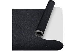 Fondlife Feutre autocollant - 2 mm - Patins en feutre auto-adhésifs - Pour canapé, pieds de table, bricolage (noir, 150 x 40 cm)