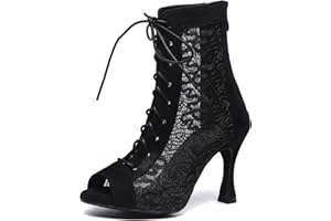 MINITOO Sexy Dance Heels for Women Elegant Open Toe Formal Party Evening Ankle Booties
