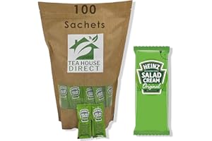 TEA HOUSE DIRECT Heinz Deliciously Zingy Original Salad Cream Sauce - Elevate Your Salads with Classic Flavor - Single-Serve Packet for On-the-Go Enjoyment, Anytime Flavour Boost - 100 Sachets