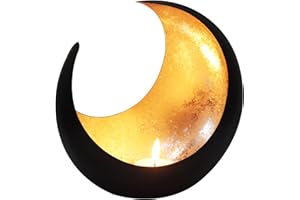 MARRAKESCH Lanterna portacandele Orientale in Metallo - Portacandele per Giardino - Moon Oro - trasmettere Una buona Atmosfera - Passare Un Buon Momento in Giardino