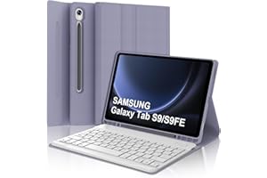 JADEMALL Funda con Teclado para Samsung Galaxy Tab S10 FE/S9 FE 10.9 Pulgadas, Teclado Bluetooth Inalámbrico con Funda Delgado para Samsung Galaxy Tab S10 FE 10.9" 2025/S9 FE 10.9" 2023/S9 11" 2023, Púrpura