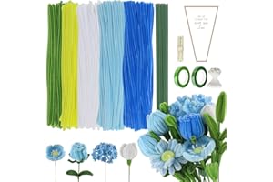 RYAN Chenille Loisir Creatif 400 Pièces Pipe Cleaners Chenille Loisir Creatif avec Rubans Adhésifs Noyau de Fleur Perles Décoratives et Tige Feur Artificielle Pipe Cleaners pour Bouquets Arrangés à L