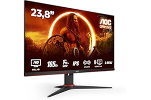 AOC - Monitors Gaming Gaming 24G2SPAE - Écran FHD 24" 165 Hz, 1 ms MPRT, FreeSync, G-Sync Compatible, Haut-Parleur (1920 x 1080, VGA, HDMI, DisplayPort) Noir/Rouge