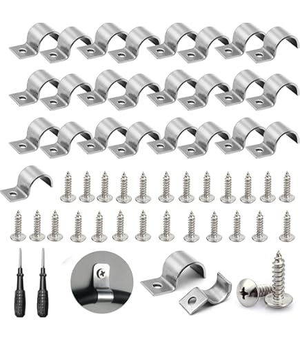 Jyvex 30 stuks kabelklemmen metaal, V2A roestvrij staal buisklemmen 8 mm, enkelgat U-buisklemmen bevestigingsschelle, slangsluiting buisbevestiging, klemklem voor buizen 8mm