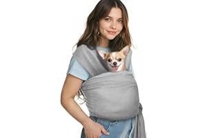 Pawaboo Porta Animali con Fionda, Vettore a Mani Libere per Cani e Ggatti di Piccola Taglia, Cotone Morbido il Trasportino per Gatti Fronte Anteriore, Marsupio per Gattini e Cuccioli, Grigio