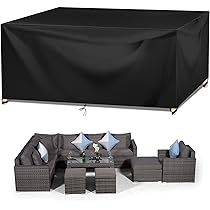 Copertura Per Mobili Da Giardino,Telone Da Giardino Rettangolare Anti Uv Impermeabile Oxford 210d Per Sedia Tavolo Divano Tavolo Da Giardino Patio Nero 200x160x70 Cm 85560330 - Foto 11