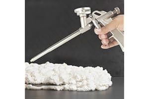 CINY Polyurethane Foam Gun, Metal Heavy Duty PU Expanding Foam Gun Spray Application Applicator Caulking Gun Allows Expanding Foam to be Applied in Small Gaps for Caulking Filling Sealing (1pcs,Gold)