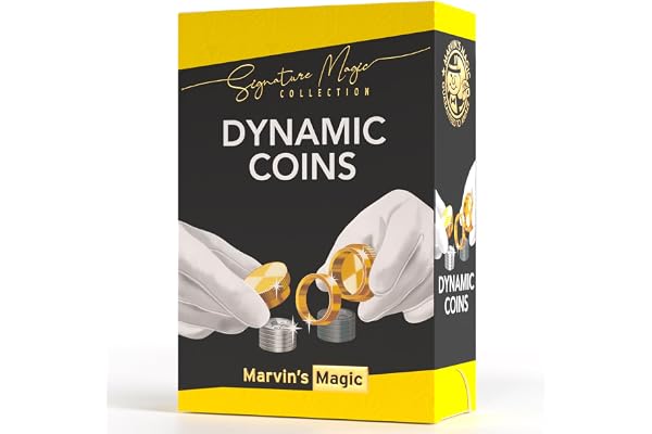 Marvin's Magic - Signature Dynamic Coins Amazing Trick Set - Tour de magie de précision en laiton avec accessoires et instructions - Illusion de pièces classique pour adolescents et adultes à partir