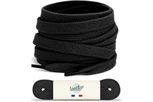 Laceter Lacets Plats Premium en Coton pour Baskets - Lacet de Remplacement pour chaussures de Sport et Sneakers ou pour Enfants - Épaisseur 8mm - Compatible avec Converse, Nike