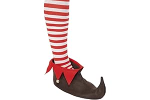 Smiffy's Smiffys Zapatos de elfo, Marrón, con cascabeles Halloween