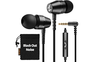 Ludos OMNITONE Wired Earbuds in-Ear Headphones, Earphones with Microphone, 5 Years Warranty, Noise Isolation Corded for 3.5mm Jack Ear Buds for iPhone, iPad, Samsung, Computer, Laptop, Gaming, Sports