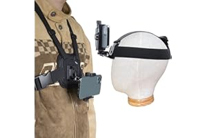 Suptig Supporto per cinghia toracica del telefono, kit di supporto per cinghia della testa del telefono compatibile per cellulare, iPhone, GoPro, AKASO, DJI Osmo, Insta360 e altre cam
