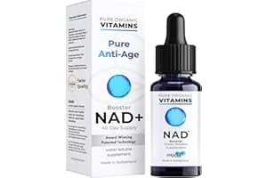 PURE ORGANIC CBD NAD+ Supplement Liposomal - Proven 50% Better Absorption - Patented Cellular Delivery - 40 Day Supply - NAD+ Enhancer - Pure Anti Age - Liquid Drops - Swiss Made
