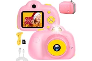 EIEVEY New Kinderkamera 1080P 2,0 Bildschirm Digitalkamera Kinder mit 32GB SD-Karte Selfie Kinderfotoapparat für 3-12 Jahre Jungen und Mädchen Geburtstagsgeschenk Weihnachten Spielzeug (Rosa)