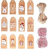 Marrone) 100 Pezzi Etichette Regalo In Carta Kraft - Etichette - Foto 9