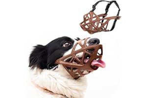 PETCUTE Museruola per Cani,Museruola in Plastica per Cani, Museruola Regolabile Cane con Striscia Riflettente,Prevenire Mordere, Abbaiare E Masticare per Cani Cesto di Taglia Piccola, Media e Grande
