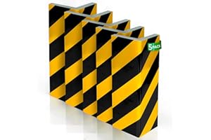 NURADA Paracolpi Garage. Protezione Portiere Auto. Pack 5. Paracolpi Portiere Auto. Paraspigoli Angolari. Angolari per Muro. Paraspigoli Gommapiuma. 40x25x2cm (Giallo riflettente)