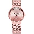 Fastrack Vyb Quartz Analog Rose Gold Dial Rose Gold Mesh Strap Watch for Women-FV60046QM03W
