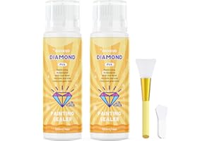 ‎GHHKUD GHHKUD Diamond Painting Versiegelung 240ml - Diamand Painting Zubehör für Strahlend Glitzernde Bilder - Diamant Paintingi Kleber mit Schwammkopf, Schutz Versiegelung für Diamont Painting