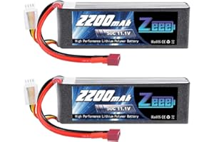 Zeee 3S Lipo Akumulator 11.1V 50C 2200mAh RC Akumulator ze złączem Deans T dla RC Car Truck Samolot Helikopter Boat RC Hobby (2 paczki)