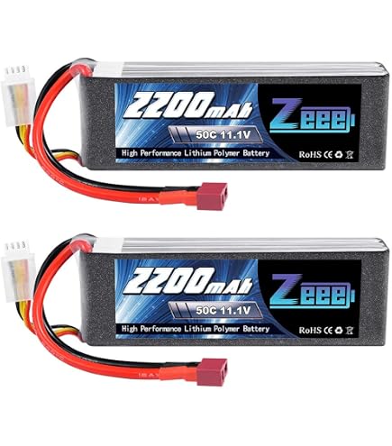HOOVO Lot de 2 batteries Lipo 3S 11,1 V 2200 mAh 80C Shorty avec