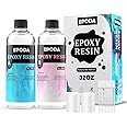 EPODA Resin Kit, Epoxy Resin 946ml/32oz, 1:1 by Volume,High Gloss Epoxy Resin and Hardener, Bubble Free Casting Resin,Clear Resin For Crafts With Measuring Cups And Dropper Pipette,DIY Crafts