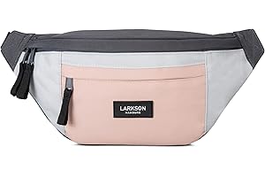 Larkson Riñonera Mujer y Hombre Rose - Ole - Bolsa en Bandolera para Festivales, Viajes y Deportes - Pequeña Bolsa de Cintura - Repelente al Agua