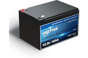 UBETTER 12V 10Ah LiFePO4 Akku Lithiumbatterie Wiederaufladbar mit BMS 4000+ Zyklen Lithium Batterie 12 Volt Batteri für Solarbatterie, Golf Trolley, Rollstuhl, Rasenmäher, Notstromanwendungen