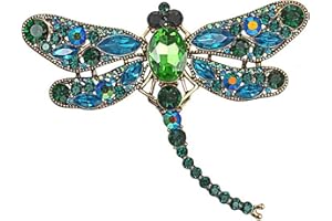 Spilla a forma di libellula Mecool con pendente a forma di cristallo imitato