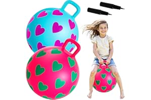 U&C Planet - Ballon Sauteur Géant 45 cm, Hopperball pour Enfants de 3 à 6 Ans - Bouncy Ball en PVC Robuste avec Pompe à Air - Bouncy Hopper pour Sauter et Jouer à l'Intérieur ou à l'Extérieur