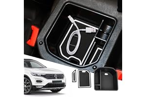 ‎SXCY SXCY Kompatibel mit VW T-Roc 2018-2023 Mittelkonsole Aufbewahrungsbox VW T Roc Armlehne Organizer Tray Mittelarmlehne Handschuhfach Organizer Storage Box VW T-Roc Zubehör 2023 (Weiß)