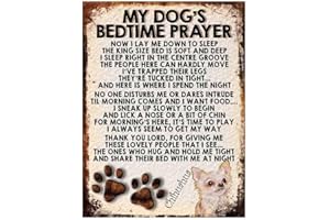 SHAWPRINT My Dog's Bedtime Prière rétro en métal Motif Chihuahua Blanc/crème