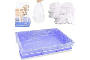 Heidouse 100Pcs Cage Liners, Clear Plastic Disposable Rabbit Cage Liner Guinea Pig Leak Proof Toilet Film for Bunnies Ferrets Chinchillas Birds Small Animal