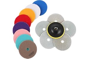 YAYODS 15 pulir marmol, magic renova, cristalizador marmol,lana de acero,M14 - Disco abrasivo de diamante de 4 pulgadas 50# - 10000# -Juego de pulido de mármol para granito, piedra