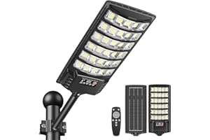 PEAKRO Farolas Solares Exterior, 400W Potente Focos LED Solar con Control Remoto, IP66 Impermeable 6000K Luz Solar Exterior Sensor de Movimiento Lampara Solar Jardín para Garage Patio, 1 Pack