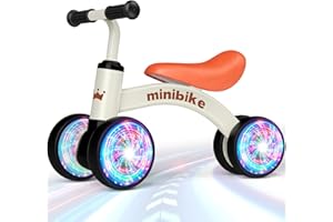 HAPPYGOLUCKY Regalo Bambini 1-2 Anni: Bicicletta Senza Pedali con Ruote Luminose! Giocattolo - Prima Bici per Neonati, Ideale per Compleanno o Natale
