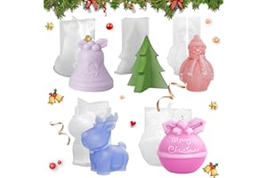 DAZZTIME 5 Pcs Stampi Candele Silicone Natale,Stampi Silicone per Candele,Stampo in Silicone per Gnomo 3D,Stampo per Candele,Usato per Decorazione Fai da Te,Sapone Fatto A Mano