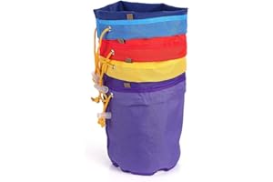 Decdeal Lot de 4 Sacs Filtrants de 1 Gallon, avec Ecran Pression et Sac de Transport, Quatre Couleurs, pour Filtrer Résidus de Plantes, Filtre Glacé, Extraits de Plantes