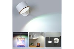 LIONIGHT Wireless Wall Light, 1 Pack Battery USB Rechargeable Spotlight Light, Warm/Natural/White+13 Colorful Change Timing Wall Sconce,360°Rotate Magnetic Ball with Touch Dimmable,LED Remote Control Lights