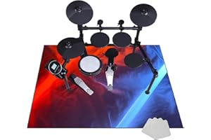 JAEVKWZY Drum Rug Drum Mat Soundproof Mat Professional - Drum Rugs Non-Slip Blanket for Electronic Jazz Drum Kit Bass Drum Snare and Other Musical Instrument Mat - Rectangle Drum Carpet 110 x 80 cm