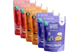 FLOOPP BITES 100% NATURALES FlooppBITES Snack Perro 100% Naturales - Textura Masticable - Chuches, Premios, Golosinas Perro - Mix Pack Hígado, Zanahorias, Canela, Yogurt - Pack 6x50gr (Total 300gr)